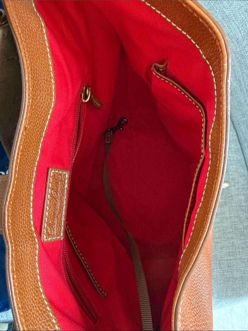 Dooney & Bourke Caramel Brown Pebbled Leather Shoulder Bucket Bag - Picture 10 of 16